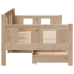Sofá cama con cajones madera maciza de pino 90x200 cm