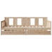 Sofá cama con cajones madera maciza de pino 80x200 cm