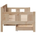 Sofá cama con cajones madera maciza de pino 80x200 cm