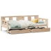 Sofá cama con cajones madera maciza de pino 90x190 cm