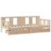Sofá cama con cajones madera maciza de pino 90x190 cm