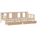 Sofá cama con cajones madera maciza de pino 90x190 cm