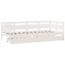 Sofá cama con cajones madera maciza de pino blanca 80x200 cm