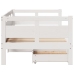 Sofá cama con cajones madera maciza de pino blanca 80x200 cm