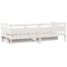 Sofá cama con cajones madera maciza de pino blanca 80x200 cm