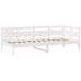 Sofá cama con cajones madera maciza de pino blanca 80x200 cm