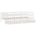 Sofá cama con cajones madera maciza de pino blanca 80x200 cm