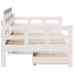 Sofá cama con cajones madera maciza de pino blanco 90x200 cm