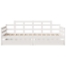 Sofá cama con cajones madera maciza de pino blanca 80x200 cm