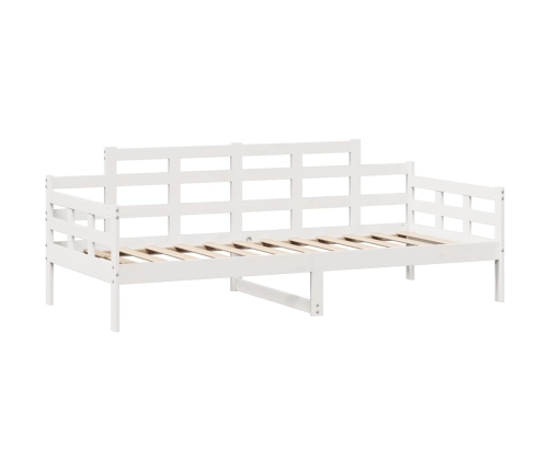 Sofá cama con cajones madera maciza de pino blanca 80x200 cm