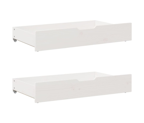 Sofá cama con cajones madera maciza de pino blanca 80x200 cm