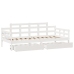 Sofá cama con cajones madera maciza de pino blanca 80x200 cm