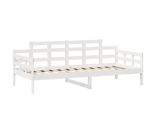 Sofá cama con cajones madera maciza de pino blanca 90x190 cm