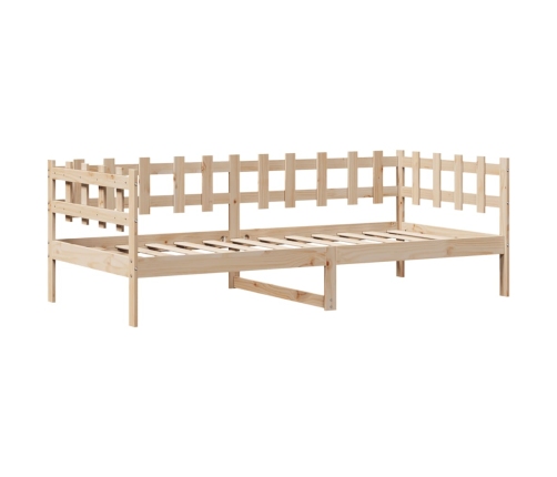 Sofá cama con cajones madera maciza de pino 90x200 cm