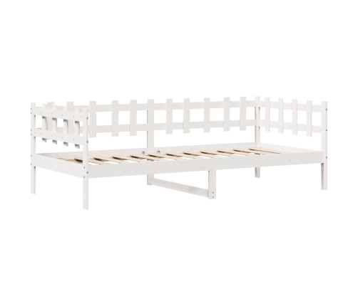 Sofá cama con cajones madera maciza de pino blanco 90x200 cm