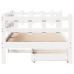 Sofá cama con cajones madera maciza de pino blanco 90x200 cm