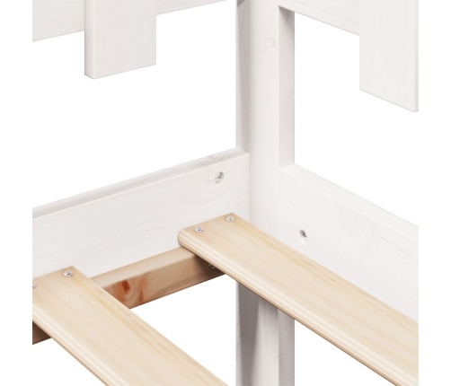Sofá cama con cajones madera maciza de pino blanco 90x200 cm