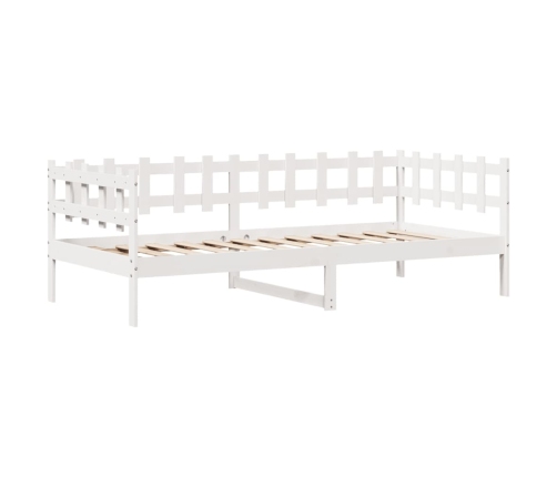 Sofá cama con cajones madera maciza de pino blanca 90x190 cm