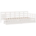 Sofá cama con cajones madera maciza de pino blanca 90x190 cm