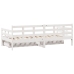 Sofá cama con cajones madera maciza de pino blanca 90x190 cm