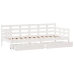 Sofá cama con cajones madera maciza de pino blanca 90x190 cm