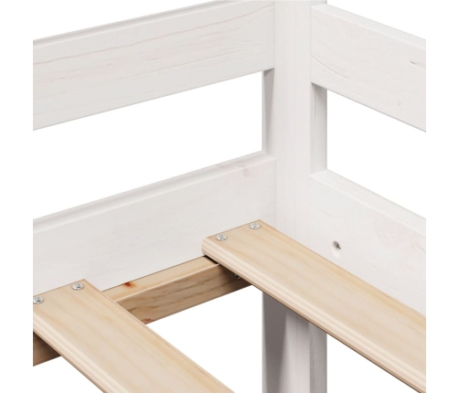 Sofá cama con cajones madera maciza de pino blanca 90x190 cm