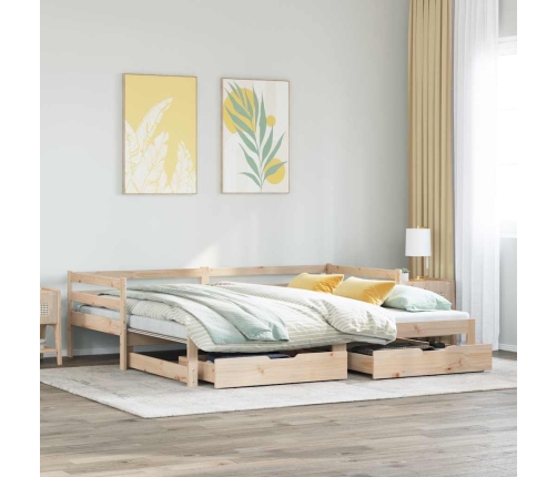 Sofá cama nido con cajones sin colchón 80x200 cm