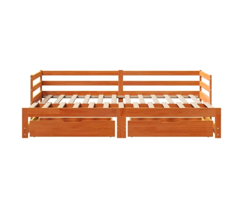 Sofá cama nido con cajones madera maciza de pino 90x190 cm