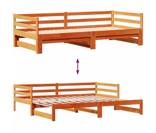 Sofá cama nido con cajones madera maciza de pino 90x190 cm