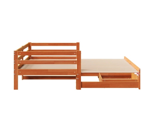 Sofá cama nido con cajones madera maciza de pino 90x190 cm