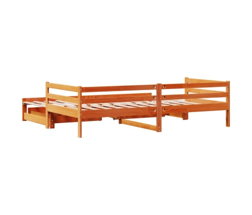 Sofá cama nido con cajones madera maciza de pino 90x190 cm