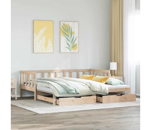 Sofá cama nido con cajones sin colchón 80x200 cm