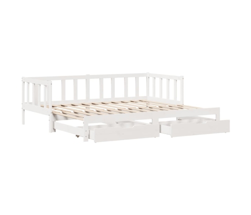 Sofá cama nido con cajones madera maciza pino blanca 90x200 cm