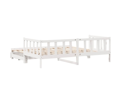 Sofá cama nido con cajones madera maciza pino blanca 90x200 cm