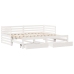Sofá cama con cajones madera maciza de pino blanco 90x200 cm