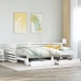 Sofá cama con cajones madera maciza de pino blanco 90x200 cm