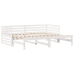 Sofá cama con cajones madera maciza de pino blanco 90x200 cm