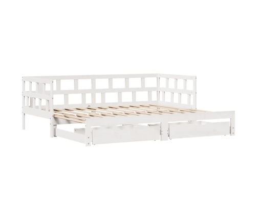 Sofá cama nido con cajones sin colchón blanco 80x200 cm