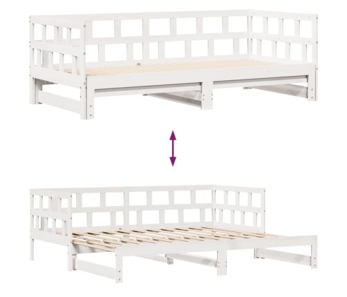 Sofá cama nido con cajones sin colchón blanco 80x200 cm