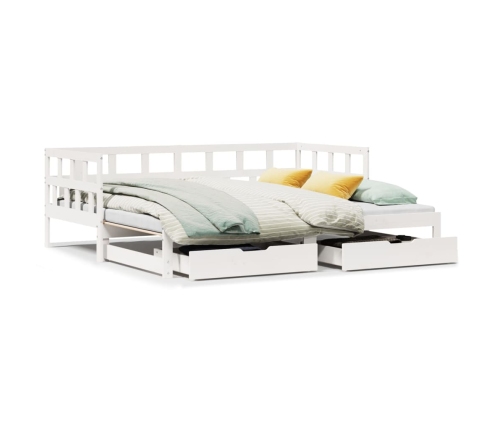 Sofá cama nido con cajones sin colchón blanco 80x200 cm