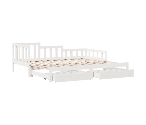 Sofá cama nido con cajones sin colchón blanco 90x190 cm