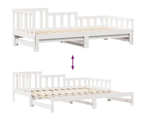 Sofá cama nido con cajones sin colchón blanco 90x190 cm