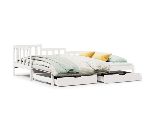 Sofá cama nido con cajones sin colchón blanco 90x190 cm