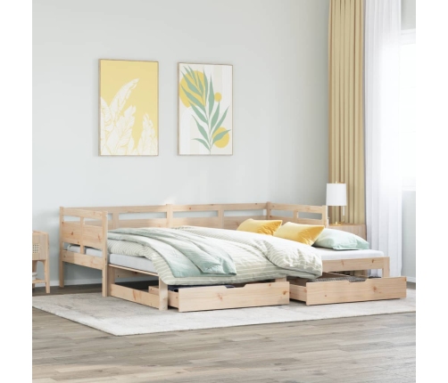 Sofá cama nido con cajones sin colchón 90x200 cm