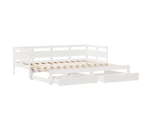 Sofá cama nido con cajones sin colchón blanco 90x200 cm