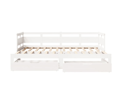 Sofá cama nido con cajones sin colchón blanco 90x200 cm