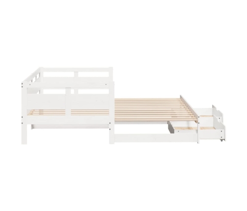 Sofá cama nido con cajones sin colchón blanco 90x200 cm