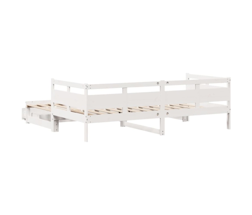 Sofá cama nido con cajones sin colchón blanco 90x200 cm