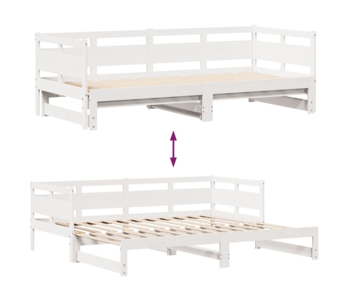 Sofá cama nido con cajones sin colchón blanco 90x200 cm