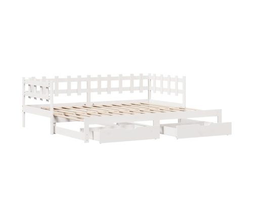 Sofá cama nido con cajones madera maciza pino blanca 90x190 cm